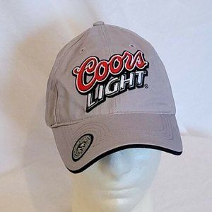 strapback coors light trucker hat baseball cap grey leather strap h3 sportgear